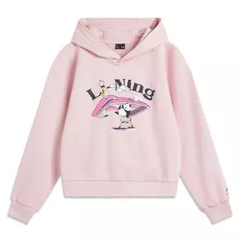 Li Ning Sports Lifestyle Series Dopamine American High Street Fashion Универсальная повседневная удобная свободная трикотажная толстовка Женская толстовка AWDV388-2 XS