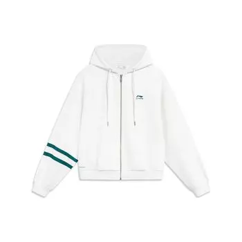 Li Ning Sports Lifestyle Series Fashion Logo Длинный рукав с капюшоном Женская толстовка Off-White AWDT960-1 XXL