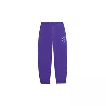 Li Ning Sports Lifestyle Series флисовая подкладка теплая эластичная талия повседневные трикотажные брюки женские брюки Free-Purple AKLSG68-2 S