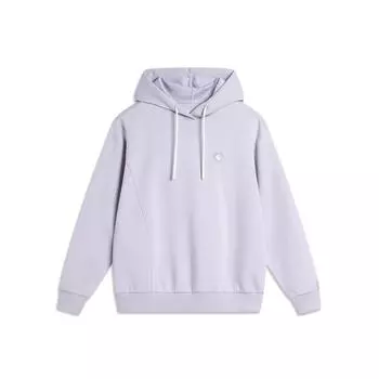 Li Ning Sports Lifestyle Series Hooded Loose Pullover Sweatshirt Women sweatshirt Sea-Salt-Purple AWDU596-1 S