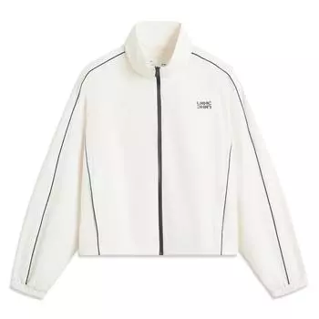 Li Ning Sports Lifestyle Series Кардиган с длинным рукавом Куртка Повседневная тканая ветровка Женская верхняя одежда Off-White AFDV456-5 XS
