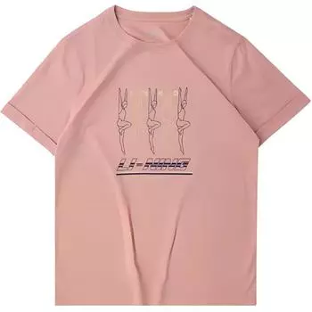 Li Ning Sports Lifestyle Series Круглый вырез свитера трикотажные повседневные спортивные короткий рукав футболка женская футболка Mist-Rose-Pink AHSQ262-1 M