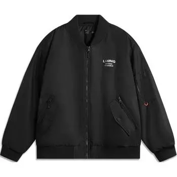 Li Ning Sports Lifestyle Series Letter Baseball Воротник Молния Зимняя Повседневная Универсальная Короткая Хлопковая Куртка Мужская Куртка Черная AJMU185-1 L