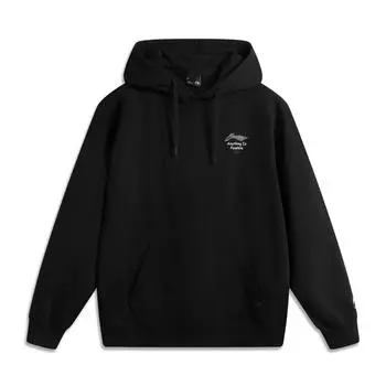 Li Ning Sports Lifestyle Series Letter Hooded Comfortable American Vintage Minimalist Breathable Universal Casual Sweatshirt Men sweatshirt AWDUA39-1 XS