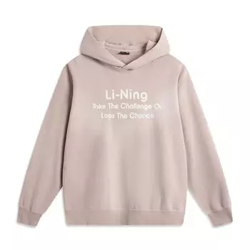 Li Ning Sports Lifestyle Series Letter Hooded Comfortable Breathable Universal Loose Sweatshirt Unisex Sweatshirt Tree-Bark-Brown AWDV369-2 S
