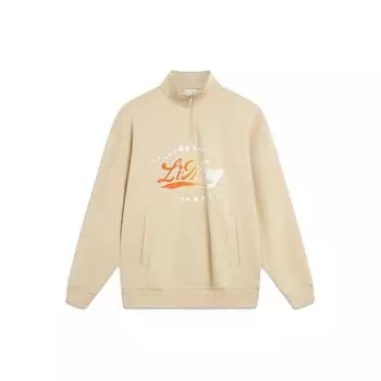 Li Ning Sports Lifestyle Series Letter Logo Printed Sports Hoodie Men Hoodies Milk-Brown AWDTC97-4 XL