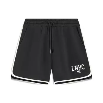 Li Ning Sports Lifestyle Series Letter Logo Printed Sports Shorts Women Shorts Black AKSSC86-4 M