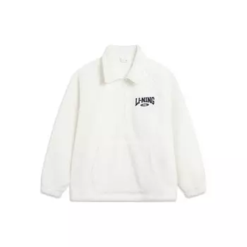 Li Ning Sports Lifestyle Series Letter Logo Printed Fleece Теплая толстовка унисекс свитшот Off-White AWDTB53-1 L