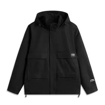 Li Ning Sports Lifestyle Series Letter однотонная с капюшоном на молнии универсальная ветровка с длинным рукавом для велоспорта фитнеса скалолазания AFDUB41-5 L
