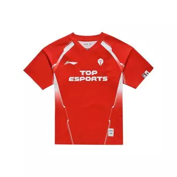 Li-Ning Sports Lifestyle Series Letter Print Raglan Short Sleeve T-Shirt Unisex T-Shirts Red ATSU707-1 S