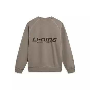 Li Ning Sports Lifestyle Series Letter Print Флисовый теплый светоотражающий свитер с длинным рукавом Толстовка унисекс Коричневый AWDTB41-4 XXL