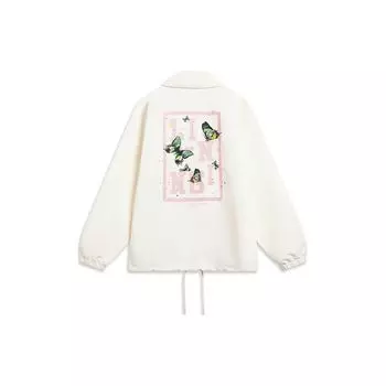 Li Ning Sports Lifestyle Series Letter Print Button Down Casual Jacket Men Jacket Off-White AFDT167-1 L