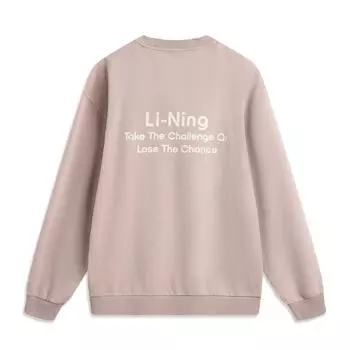 Li Ning Sports Lifestyle Series Letter Round Neck Удобная дышащая универсальная повседневная свободная толстовка унисекс толстовка Tree-Bark-Brown AWDV415-4 S