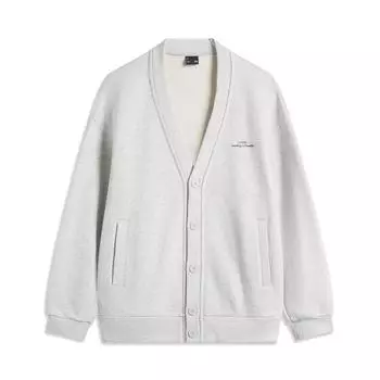 Li Ning Sports Lifestyle Series Letter V Neck однобортный повседневный флисовый теплый свитшот унисекс AWDUA15-3 S