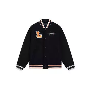 Li Ning Sports Lifestyle Series Logo Pattern Embroidery Singleboarded Short Casual Free Cotton Jacket Unisex Jacket Black AJMS141-1 M