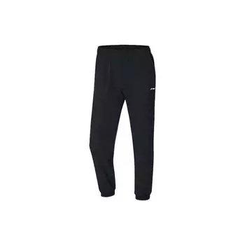 Li Ning Sports Lifestyle Series Logo Print Solid Color Cuff Casual Sports Брюки женские плавки Black AYKS466-1 XL