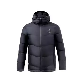 Li Ning Sports Lifestyle Series Logo Print Hooded Free Thick Zip Down Jacket Men Jackets Black YYMU193-1 L