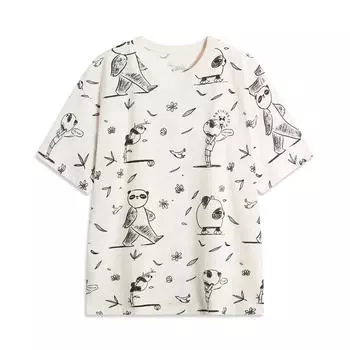 Li Ning Sports Lifestyle Series Logo Print Повседневная впитывающая пот удобная дышащая универсальная футболка с коротким рукавом мужские топы AHSUC01-2 XL