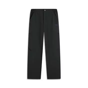 Li-Ning Sports Lifestyle Series Mid-Rise Breathable Versatile Solid Color Straight Leg Casual Pants Men bottoms Black AKXV187-3 L