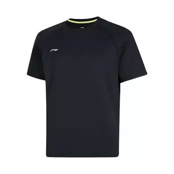 Li Ning Sports Lifestyle Series Однотонная Дышащая Универсальная Повседневная Футболка с Коротким Рукавом Мужская Футболка Черный ATSV437-1 S