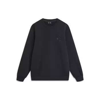 Li Ning Sports Lifestyle Series однотонная флисовая теплая толстовка мужская толстовка черная AWDT753-4 S