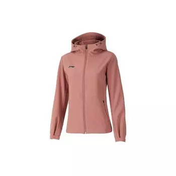 Li Ning Sports Lifestyle Series однотонная флисовая водонепроницаемая куртка осень-зима женская куртка приглушенного розового цвета AFDSC14-3 S