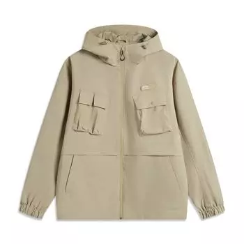 Li Ning Sports Lifestyle Series однотонная молния с капюшоном удобная дышащая флисовая теплая ветровка мужская верхняя одежда флис-коричневый AFDU613-5 L