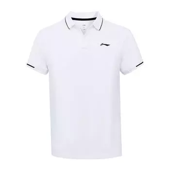 Li Ning Sports Lifestyle Series однотонная повседневная дышащая рубашка-поло прямого покроя для мужчин, белые топы APLU771-2 2XL