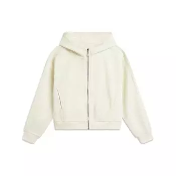 Li Ning Sports Lifestyle Series однотонная свободная толстовка с капюшоном женская толстовка Off-White AWDU046-3 M