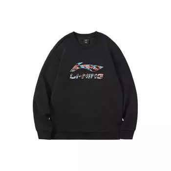 Li Ning Sports Lifestyle Series однотонная толстовка с капюшоном с логотипом для бега мужские толстовки с капюшоном черного цвета с ярким неоновым эффектом AWDTD85-3 M