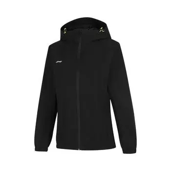 Li Ning Sports Lifestyle Series однотонная ветровка на молнии с капюшоном женская верхняя одежда черного цвета AFDU626-4 S