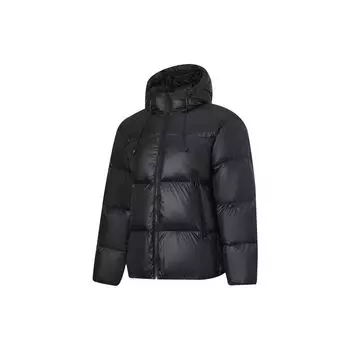 Li Ning Sports Lifestyle Series однотонная водонепроницаемая теплая свободная куртка-пуховик унисекс верхняя одежда черного цвета AYMT288-3 M