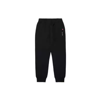 Li Ning Sports Lifestyle Series однотонные эластичные спортивные брюки с вышитым текстом женские брюки черного цвета AKLT054-3 S