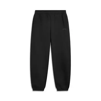 Li Ning Sports Lifestyle Series Однотонные Джоггеры средней посадки с эластичным поясом, универсальные, с флисовой подкладкой, теплые, зауженные, вязаные, женские джоггеры AKLVA02-4 XS
