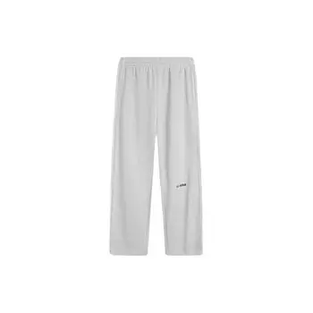 Li Ning Sports Lifestyle Series однотонные повседневные спортивные эластичные прямые широкие брюки свободные трикотажные спортивные брюки мужские низы AKLU701-3 M