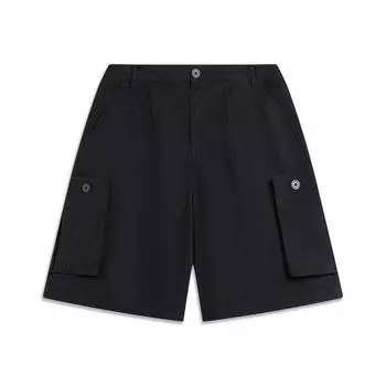 Li Ning Sports Lifestyle Series однотонные повседневные свободные шорты мужские шорты AKST461-1 M