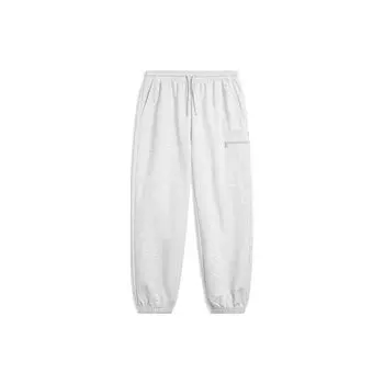 Li Ning Sports Lifestyle Series однотонные повседневные свободные удобные трикотажные спортивные брюки мужские брюки цветочно-серый глубокий антарктический серый AKLU319-1 XL