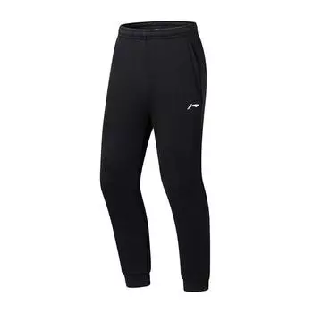 Li Ning Sports Lifestyle Series однотонные повседневные трикотажные спортивные брюки мужские низы черного цвета AKLTD56-1 S