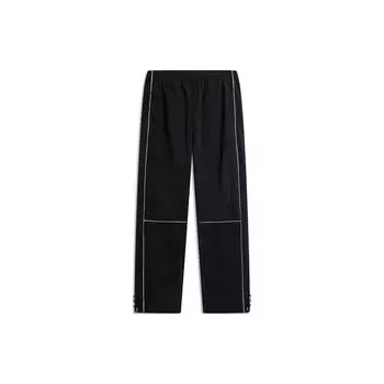 Li Ning Sports Lifestyle Series однотонные прямые повседневные брюки со средней талией для мужчин, черные AKLU031-1 XL