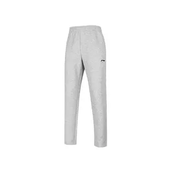 Li Ning Sports Lifestyle Series однотонные, со средней талией, удобные, дышащие, универсальные, прямые, трикотажные спортивные брюки для мужчин AKLTC41-2 S