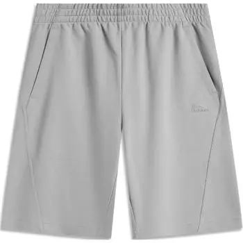 Li Ning Sports Lifestyle Series однотонные, со средней талией, удобные, дышащие, прямые, повседневные шорты, мужские шорты, лунно-серые AKSU535-3 XL