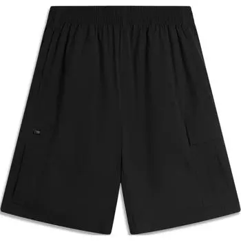 Li Ning Sports Lifestyle Series однотонные, со средней посадкой, удобные, дышащие, универсальные, прямые, повседневные шорты, мужские шорты, черные AKSU677-2 XL