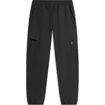 Li Ning Sports Lifestyle Series однотонные, со средней талией, удобные, дышащие, с флисовой подкладкой, теплые, трикотажные брюки для бега, мужские, черные, AYKT735-1 M