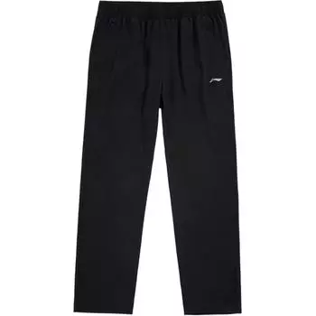 Li Ning Sports Lifestyle Series однотонные, со средней талией, удобные, быстросохнущие, универсальные, прямые, повседневные брюки, мужские, черные, AYKU875-1 XL
