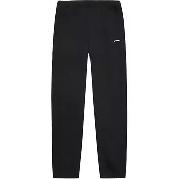 Li Ning Sports Lifestyle Series однотонные, со средней талией, удобные, универсальные, зауженные, трикотажные, женские брюки, черный цвет AKLUA84-1 S