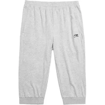 Li Ning Sports Lifestyle Series однотонные, со средней талией, удобные, универсальные, дышащие, зауженные, три четверти, трикотажные спортивные брюки для мужчин AKQU431-2 2XL
