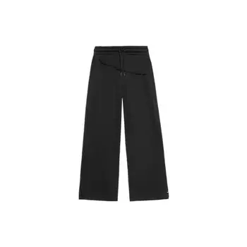 Li Ning Sports Lifestyle Series однотонные свободные широкие повседневные брюки женские низы черного цвета AKLS976-1 XL