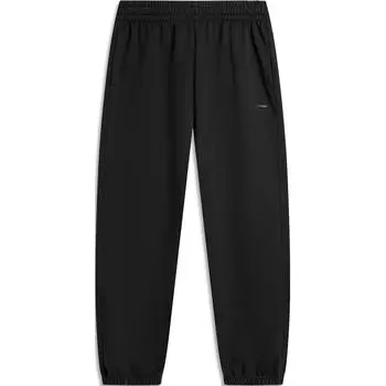Li Ning Sports Lifestyle Series однотонные удобные влагоотводящие повседневные брюки с манжетами мужские низы черного цвета AKLU577-1 S