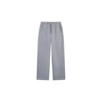 Li Ning Sports Lifestyle Series однотонные вышитые прямые трикотажные спортивные брюки женские брюки цветочно-серый акула-серый AKLSH08-3 XXL