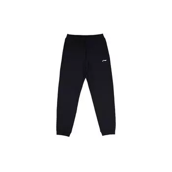 Li Ning Sports Lifestyle Series однотонные зауженные трикотажные спортивные брюки с высокой талией мужские брюки черного цвета YKLT225-1 L